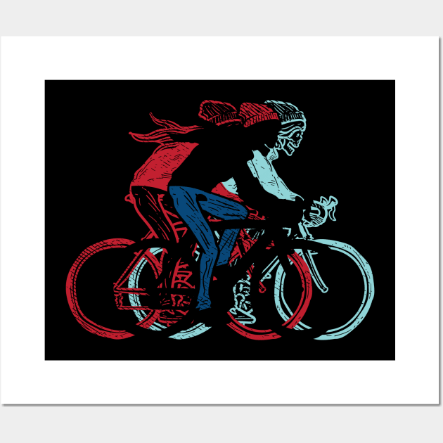 Long Haired Skull Cyclists Wall Art by maxdax